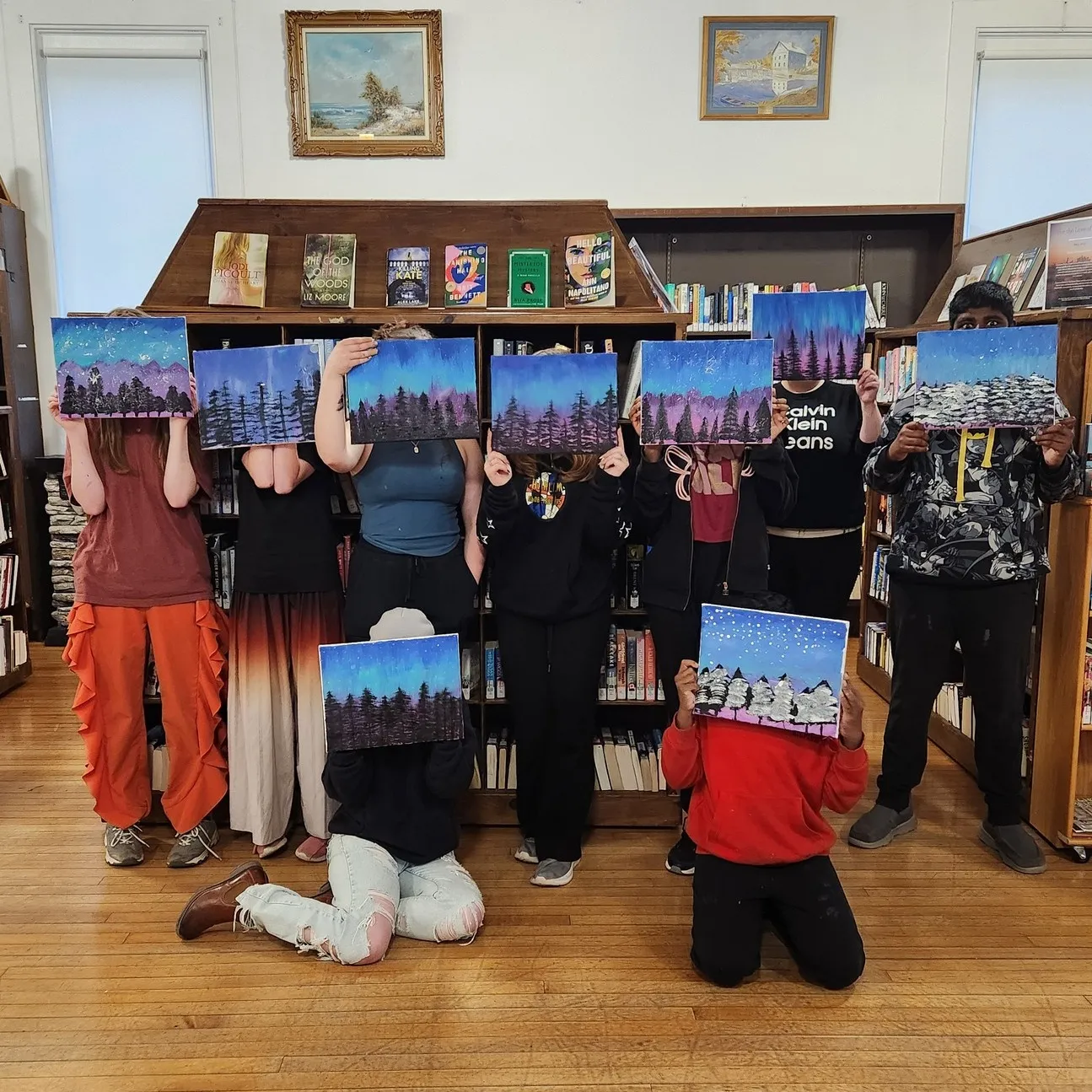 Children and teens at the library